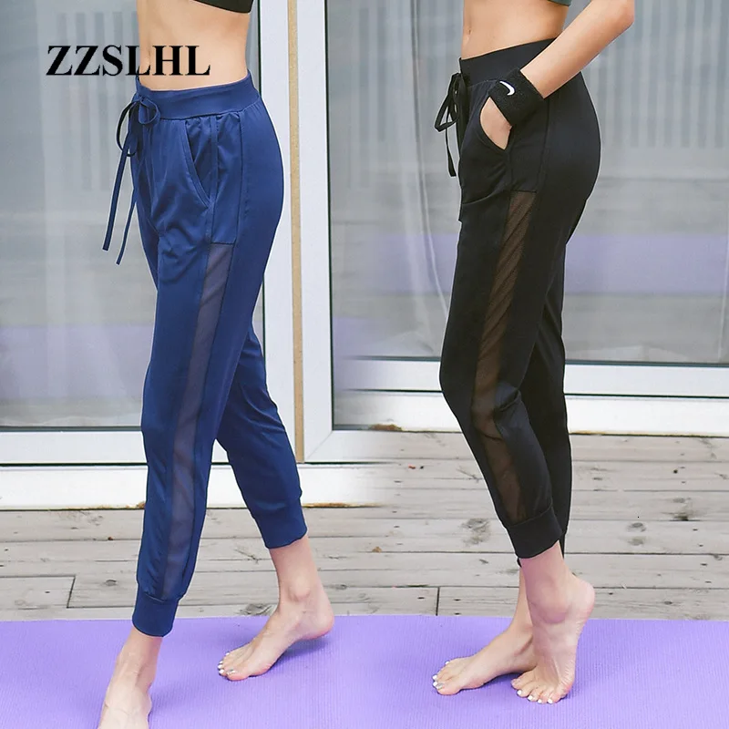 Спортивные штаны шаровары для бега женщин фитнеса Капри йоги спортивные с