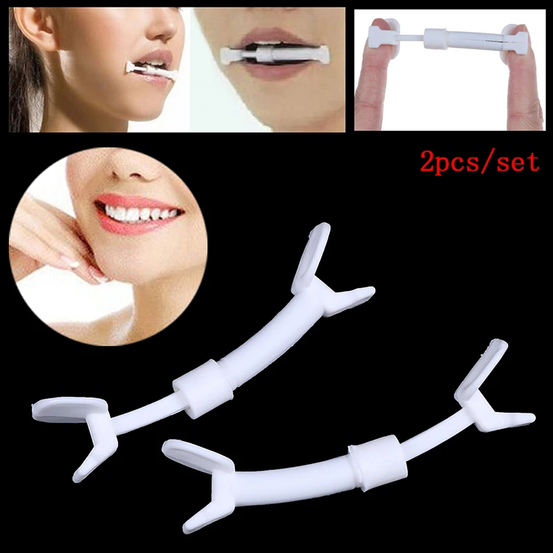 2pcs/lot Make You more Confident Natural Facial Muscle Smile Exerciser Mouth Toning Slim Piece Toner Flex Cheek images - 1