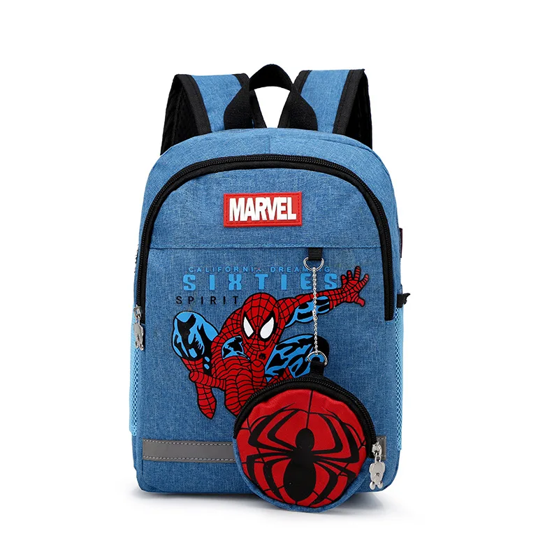 Школьный рюкзак для мальчиков, с принтом MARVEL Человек-паук, капитан От 3 до 6 лет, школьный рюкзак для детского сада, сумка американского фасон...