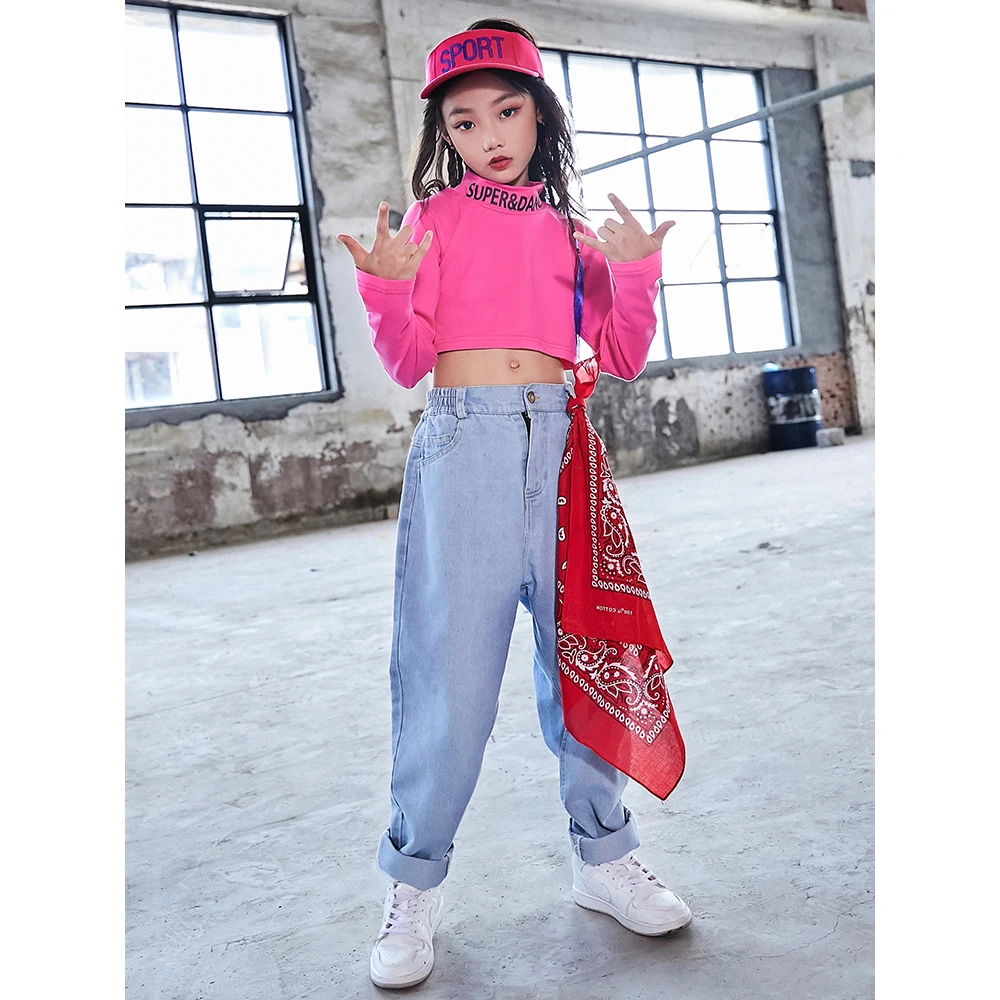 Детская танцевальная одежда для сцены Детский костюм в стиле хип хоп джаз