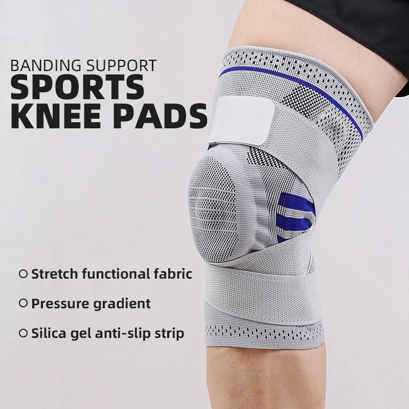 

Knee Support Patella Protector Knee Braces For Knee Pain Silicone Spring Sport Knee Pad Sleeve Selective Breathable Bandage