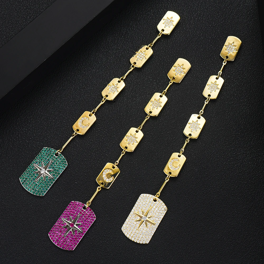 

GODK трендовые длинные серьги-капельки для женщин, свадебные с кубическим Цирконом вечерние серьги из Дубаи