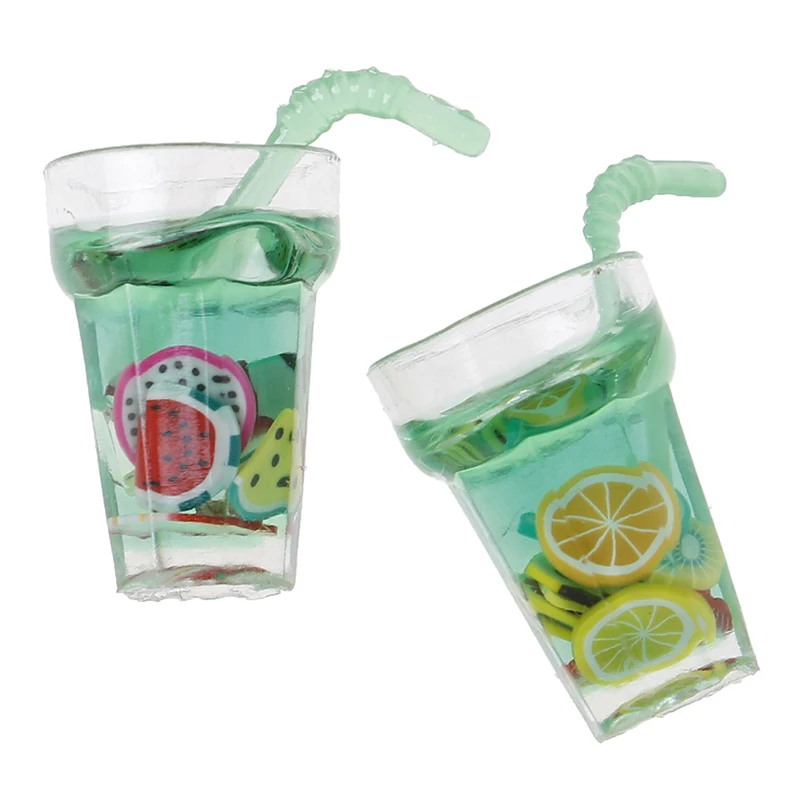 

Mini cute 1:12 Fruit Lemon Simulation Drink For Dollhouse Miniature Toy Milk Tea Drink Doll Food Kitchen Accessories