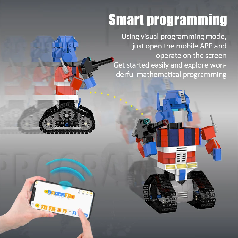 City Mechanical Remote Control Transformation Robot Building Blocks Technical APP Programming RC Bricks Toys For Kids Gifts | Игрушки и