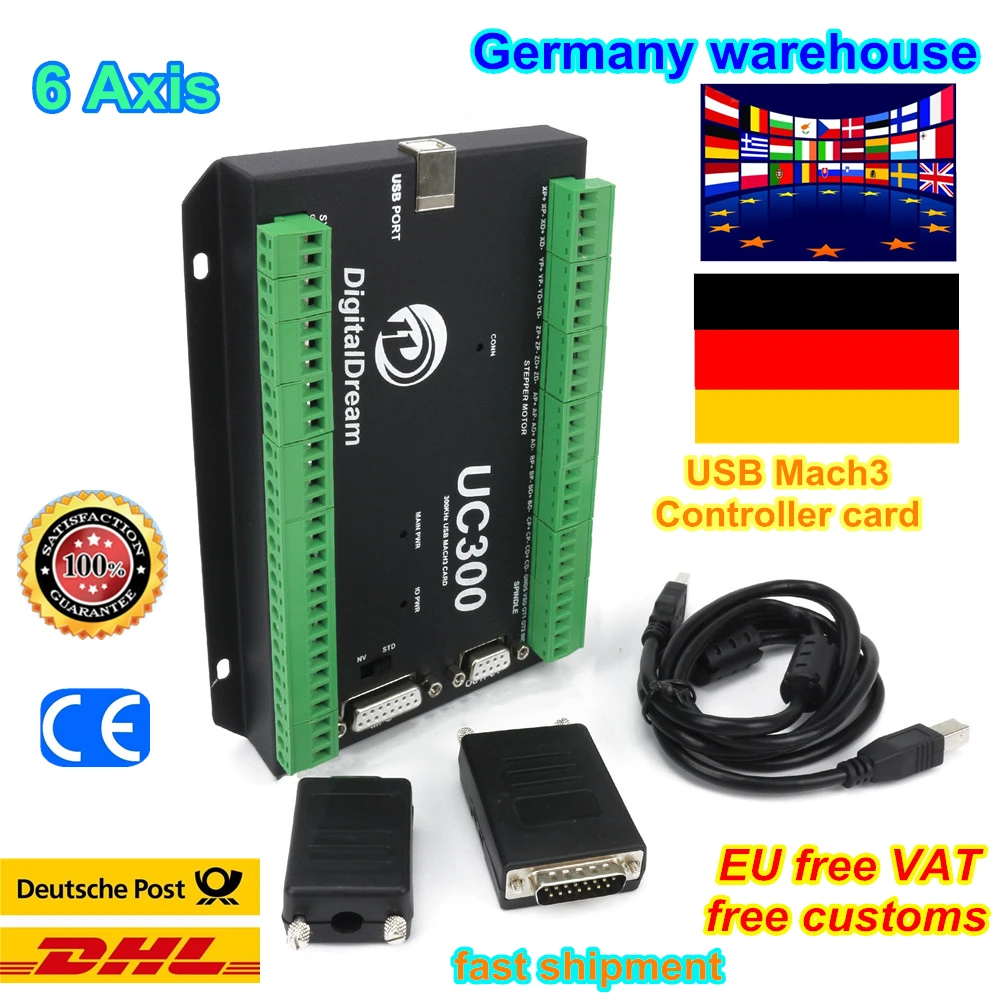 【DE Бесплатная VAT】 NVUM 6 оси Mach3 USB карты 300 кГц UC300 фрезерный станок с ЧПУ движения