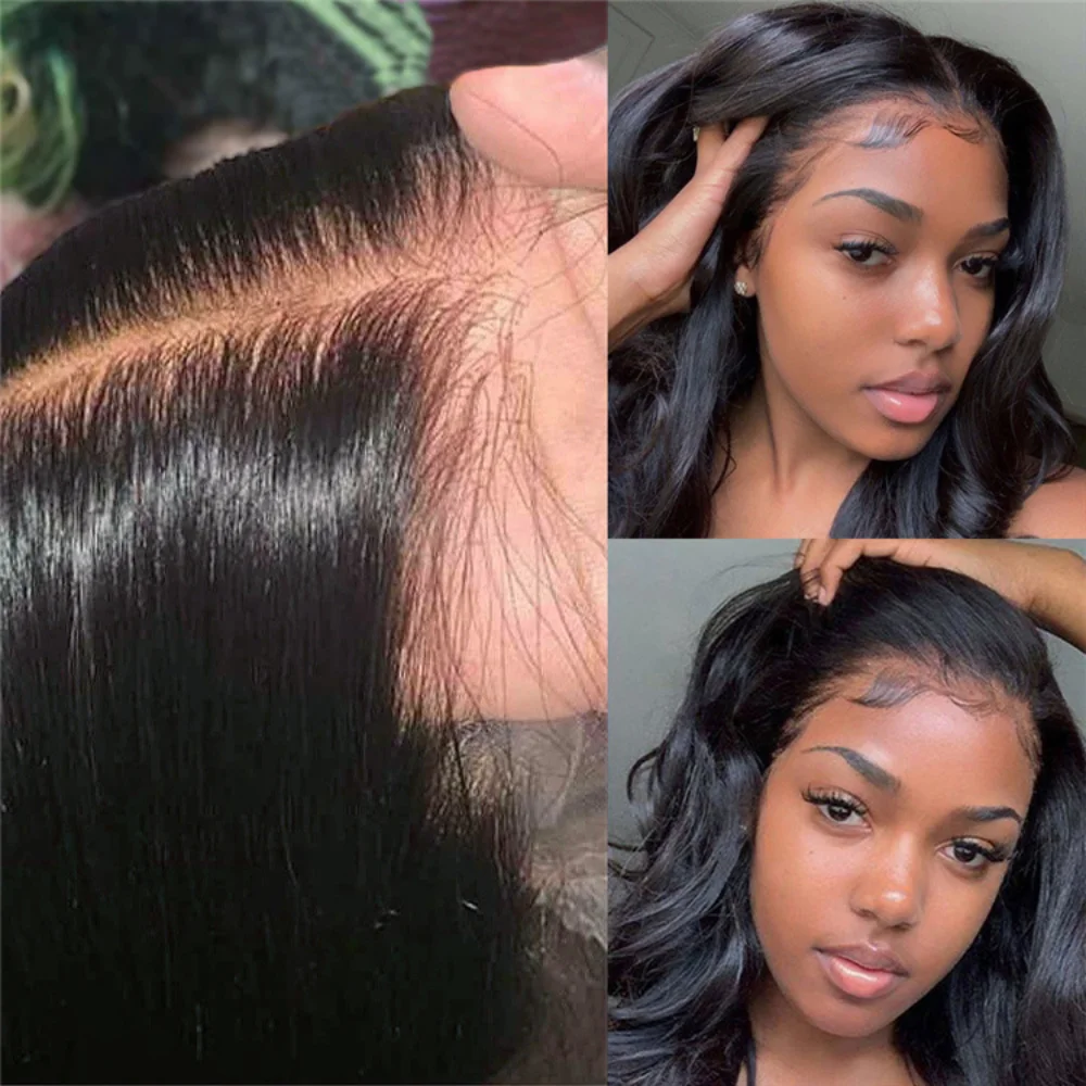 13x4 Lace Frontal Body Wave Human Hair Transparent Swiss Lace Closure Pre Plucked and Bleached Natural Hairline 4x4 5x5 Closure