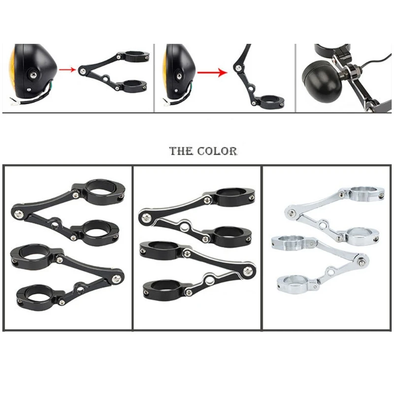 

Motorcycle Headlight Bracket Mount Clamp 39mm-41mm Fork Tube Spotlight Holder For-Harley Cafe Racer Chopper Bobber Universal