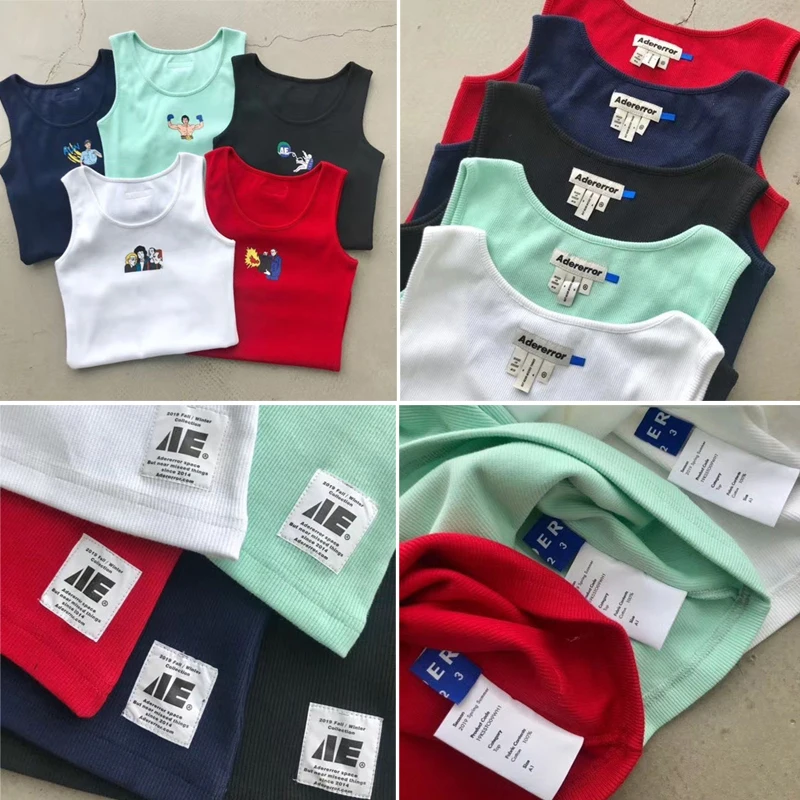 20SS хип хоп Adererror Топы женские корейские космические серии облегающие красные