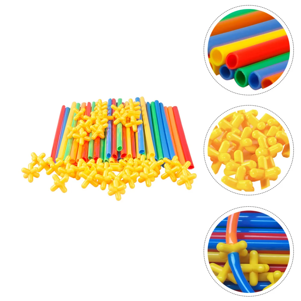 

200pcs Straw Blocks Safe Reliable Funny Educational Toy Party Favors Building Toys for Gift Children Kids
