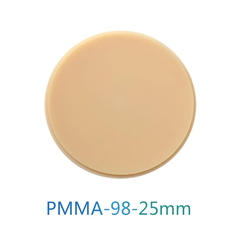 Blocco PMMA 98x25mm C1/C2/C3/C4/D2/D3/D4/blocchi CAD CAM trasparenti/protesi per protesi a disco PMMA corone e ponti temporanei