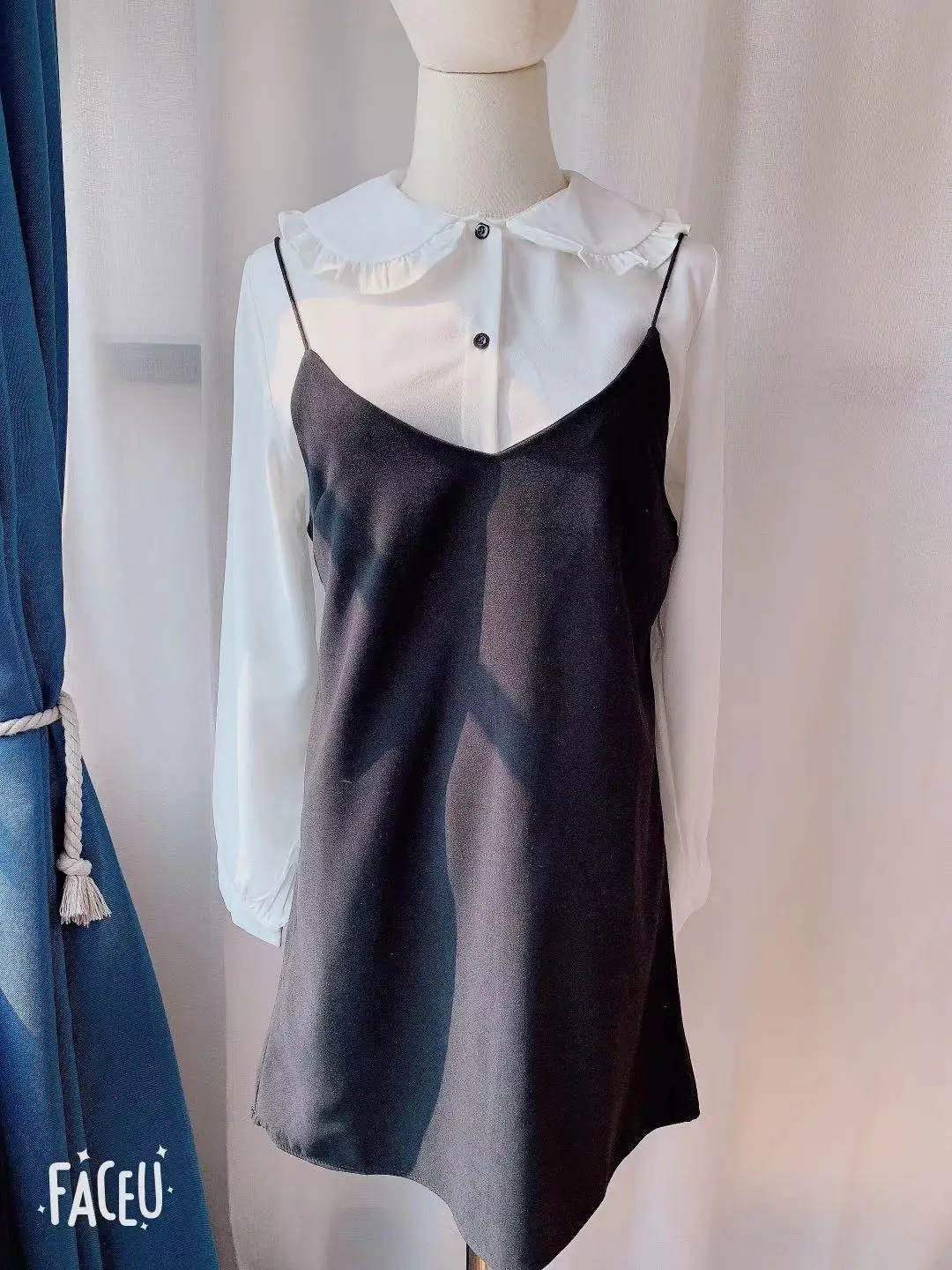 Vestido Vintage negro sin mangas para mujer, traje de 2 piezas para primavera y verano, sin mangas, con cuello de pico, S XL