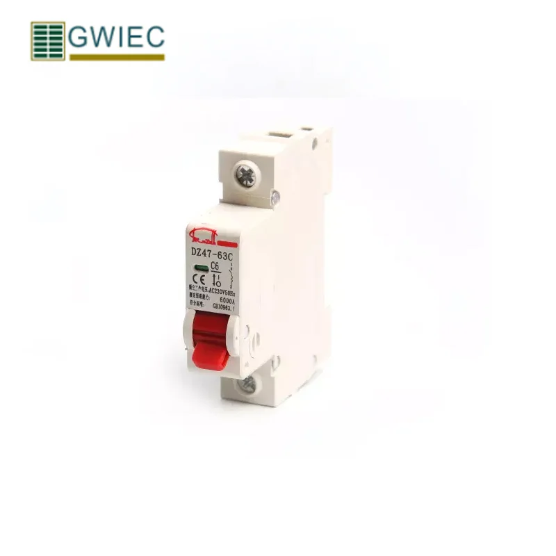 GWIEC China Cheap Price Dz47-63 230V Single Pole MCB Electrical Miniature Circuit Breaker | Breakers