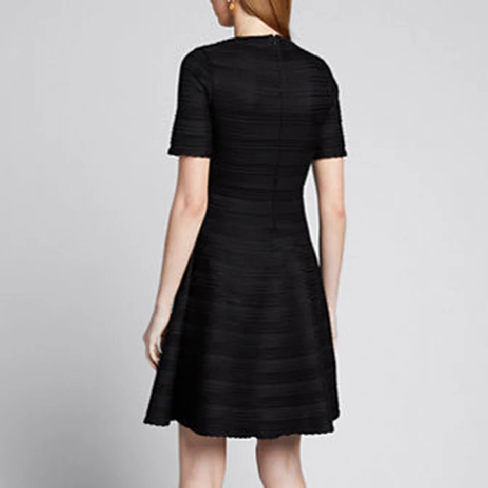 

2020 New Summer Women's Fashion Sexy Black O-Neck Short Sleeve Dress Bodycon Celebrity Club Party Dress Vestidos