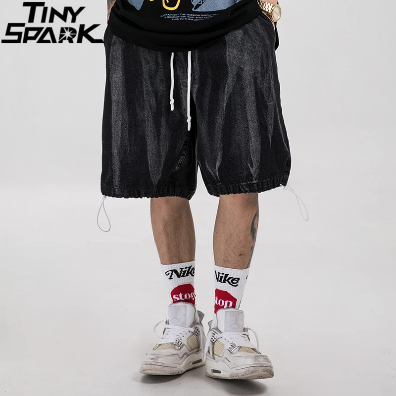 Мужские джинсовые шорты в стиле хип хоп уличные джоггеры с иллюзией вены