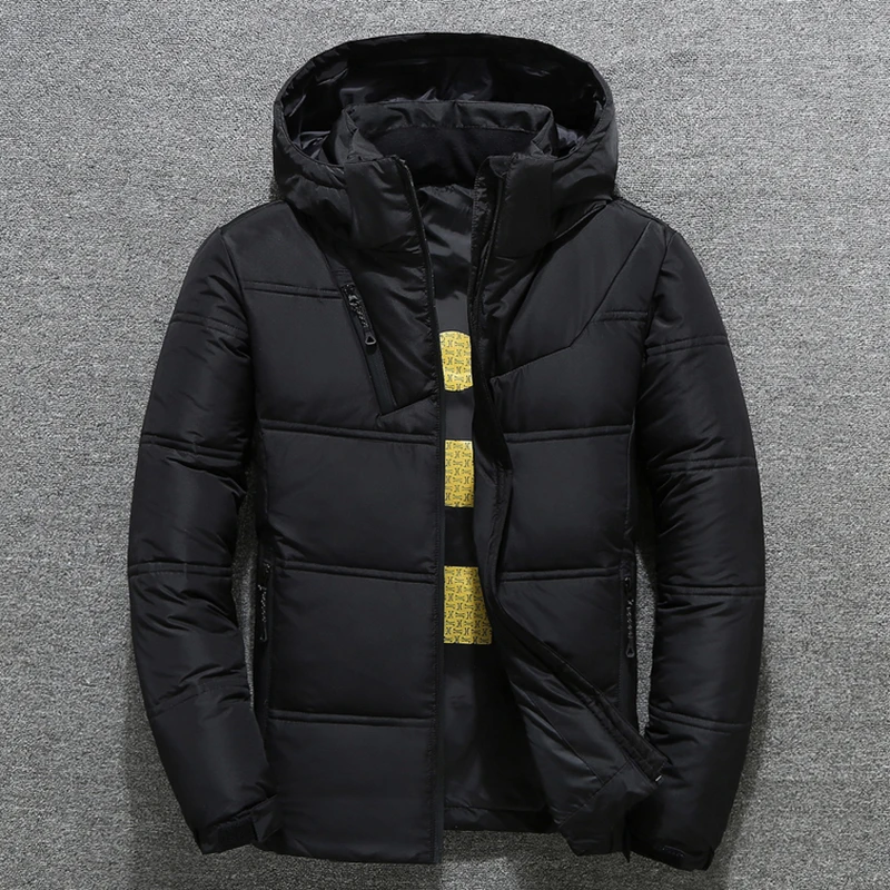 Men Winter Warm Jacket Coats Casual Autumn Fur Collar Puffer Thick Hat White Duck Parka Male Men's Winter Down Jackets With Hood