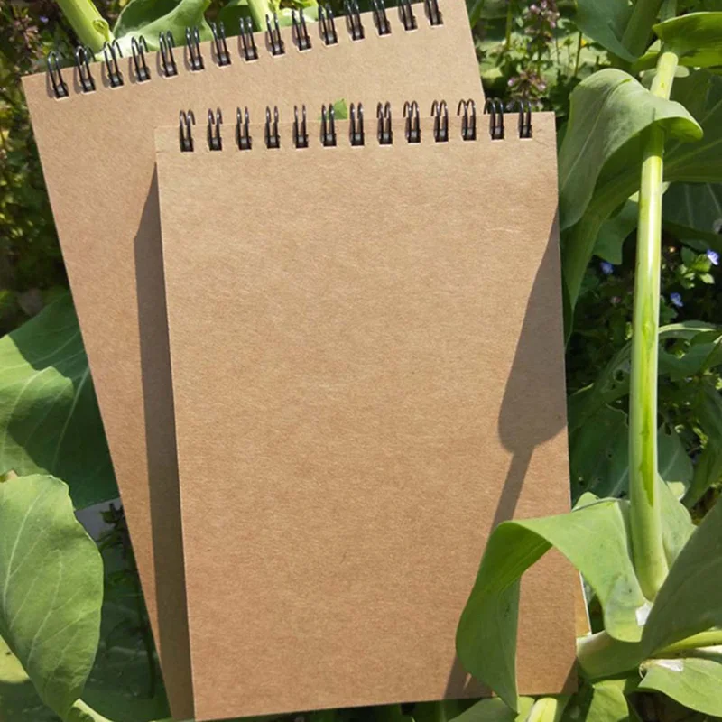 

50 Sheets Hard Cover Sketchbook for Vintage Spiral Coil Paper Drawing Painting Graffiti Kraft Students School Supplies