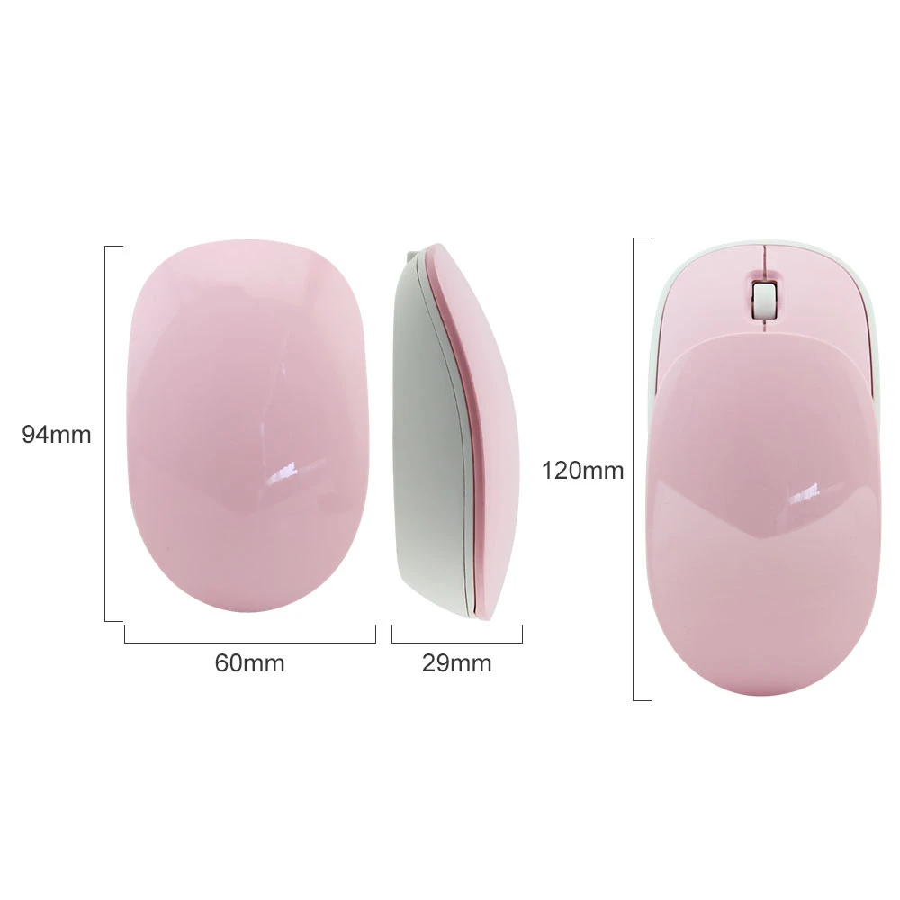 CHYI Rechargeable 2.4Ghz Wireless Mouse Ergonomic 3D Arc Usb Optical Silent With Sliding Cover Mini Pink Mice For laptop | Компьютеры и
