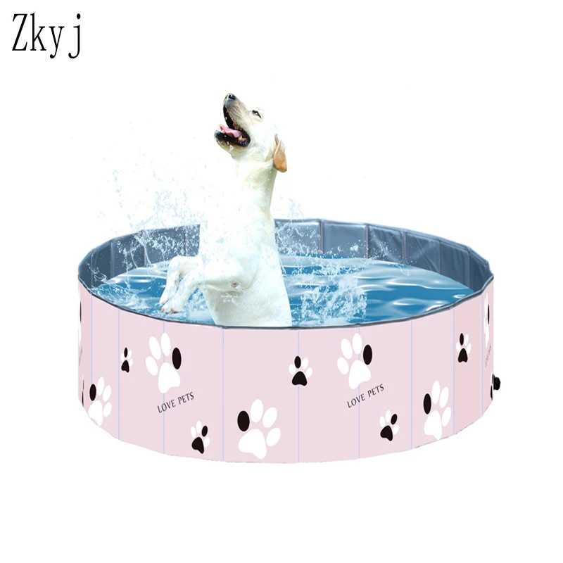 

Inflatable and foldable indoor and outdoor pet swimming pool in summer