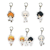 28pcs the promised neverland keychain emma norman ray kawaii anime figures acrylic pendant key chain cospaly gift for fans