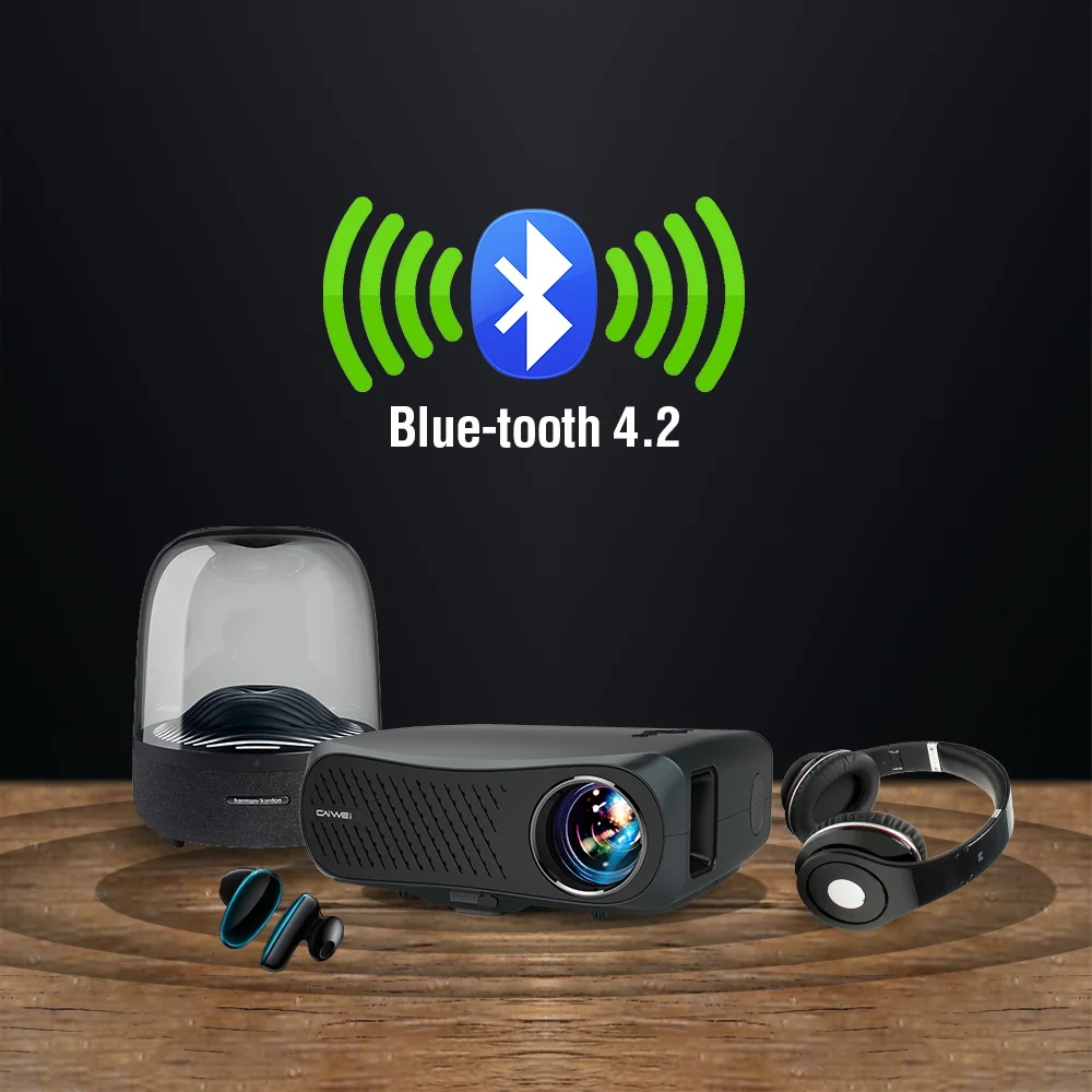 Проектор 4K для мобильный телефон TV Android Bluetooth домашний 1080P 7200 люмен Full HD видео