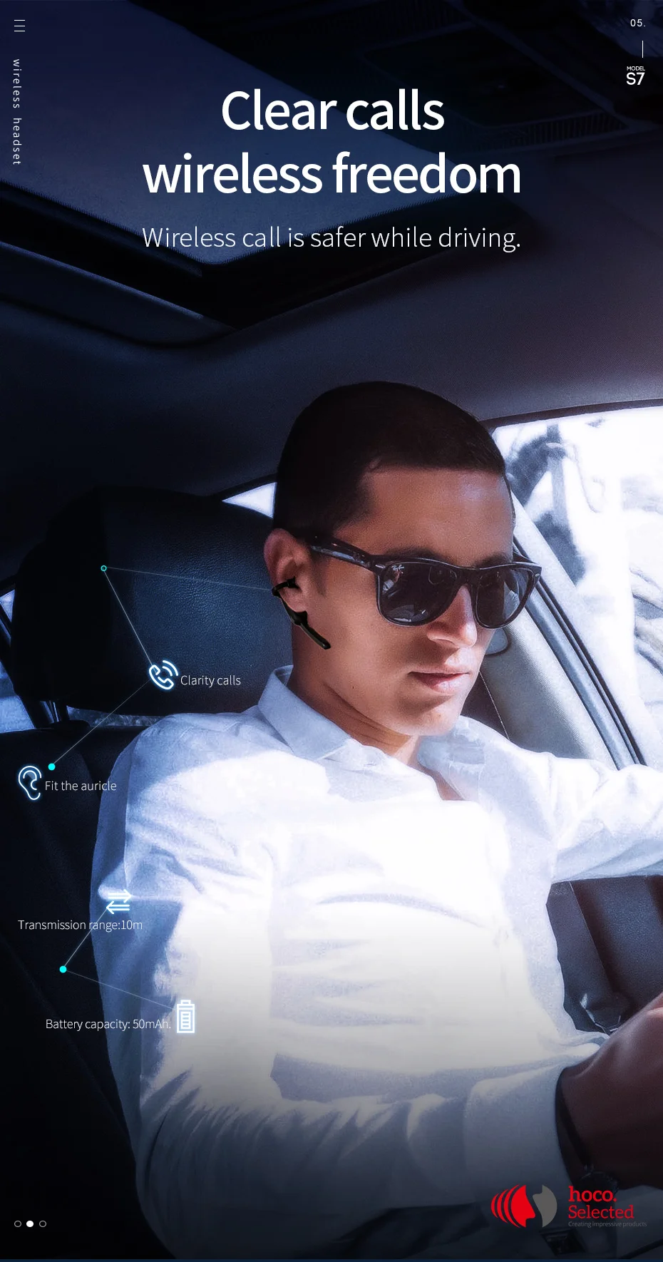 HOCO бизнес Bluetooth наушники цифровой шумоподавление Голосовое управление Беспроводные наушники с микрофоном автомобиль Спортивная гарнитура для iPhone