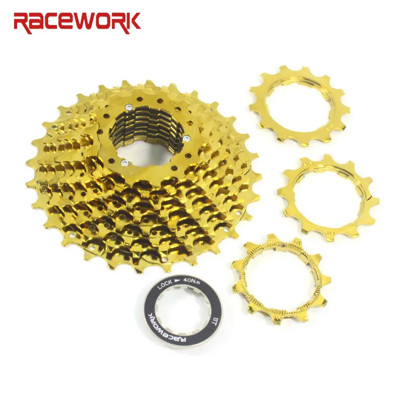 Велосипедная кассета RACEWORK 11 скоростей 28 Т Золотая для дорожного велосипеда