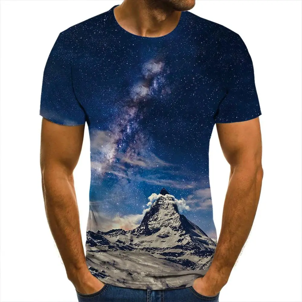 

3d T -Shirt Mountain Landscape Men Women Children Clothing Short Sleeve Cool Tees Fashion Casual Summer Boy Girl Kids Streetwear