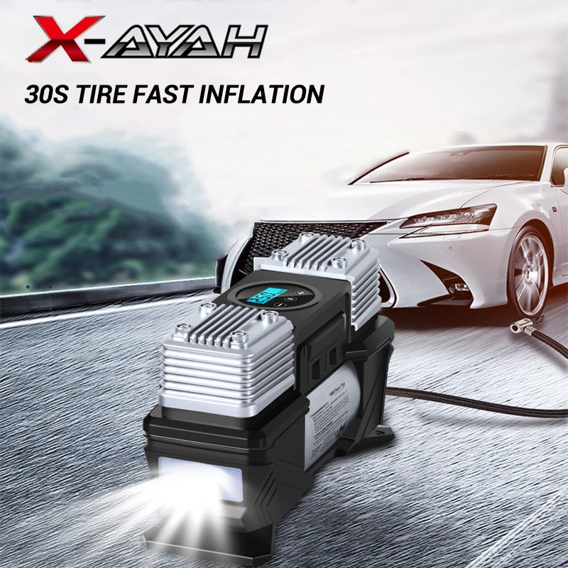 12 В высокомощный автомобильный двухцилиндровый насос воздушный компрессор