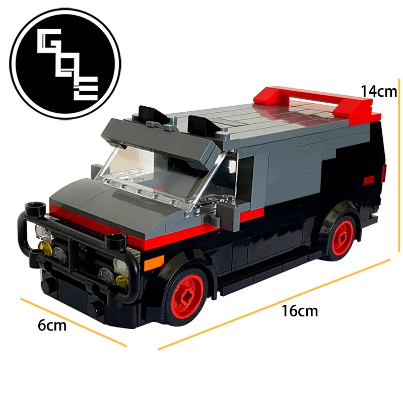 

High-Tech Special Car A-team Van In mini Fire Engine Missile business vehicle MOC-24285 building blocks bricks DIY toys for kids