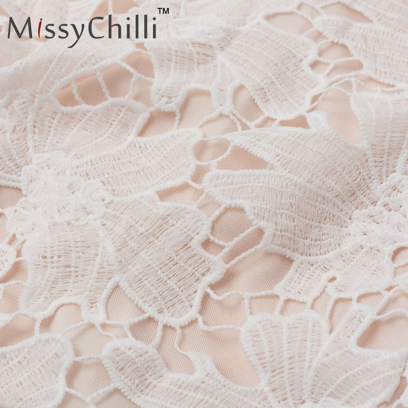 MissyChilli открытое Белое Кружевное Платье женское цветочное с коротким рукавом облегающее сексуальное Клубное платье женское осеннее элегантное вечернее платье мини