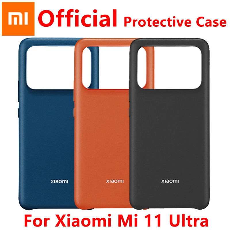 Оригинальный Твердый чехол для Xiaomi MI 11 ультра кожаный защитный с имитацией