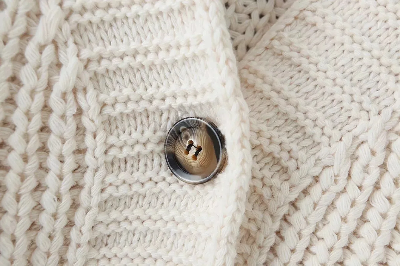 Корейский грубый короткий однобортный Кардиган с v-образным вырезом