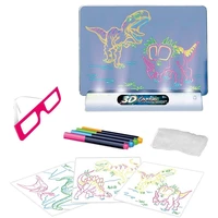 kids 3d magic drawing pad fluorescent puzzle luminous magical writing pad magic pad light up drawing board for gifts