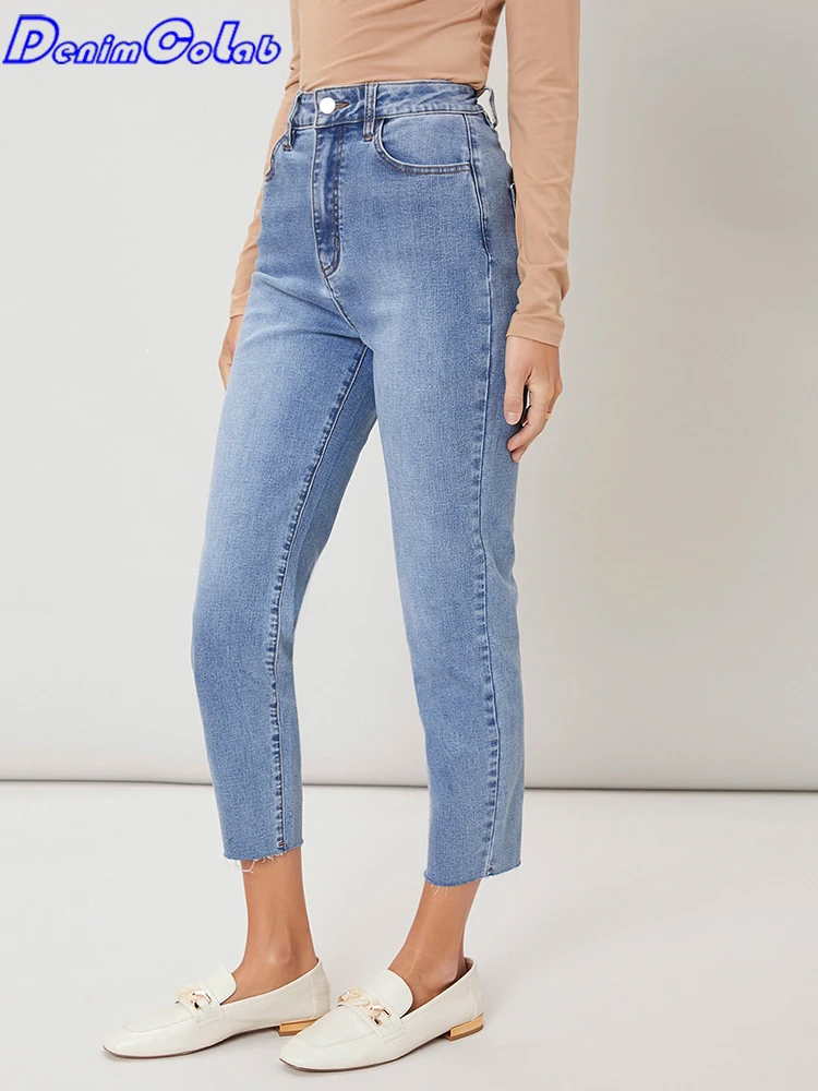 

Новинка 2021 эластичные женские джинсы DenimColab с высокой талией узкие джинсовые брюки-карандаш женские облегающие повседневные эластичные джи...