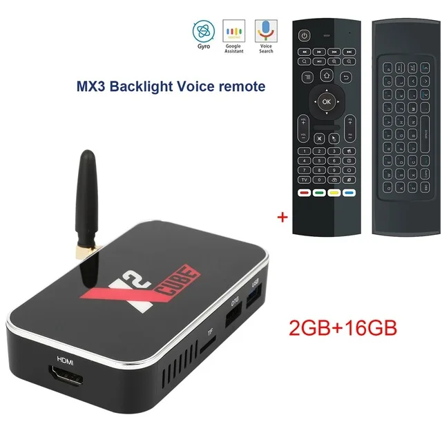 x2cube EN MX3L Mic Ugoos Android 9,0 2/4 г 16Г/32г/X2 Pro/X2 cube Смарт ТВ Box Amlogic S905X2 2,4G/5G Wi-Fi 1000 м Bluetooth Media Player Декодер каналов кабельного телевидения компьютерной приставки к телевизору - Цвет: x2cube EN MX3L Mic