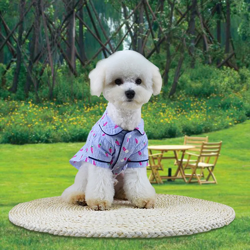 Рубашки для собак хлопковая летняя Домашняя одежда женская домашних животных