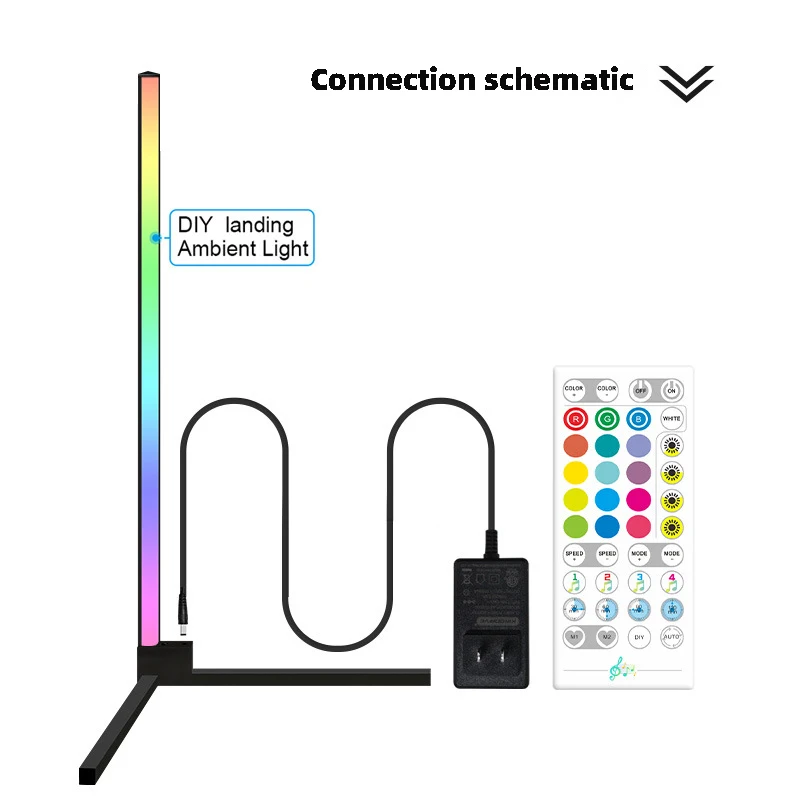 

Умный светодиодный Угловой светильник APP для Bluetooth, напольная лампа RGB с окружающим светом, освещение для гостиной, спальни, мягсветильник св...