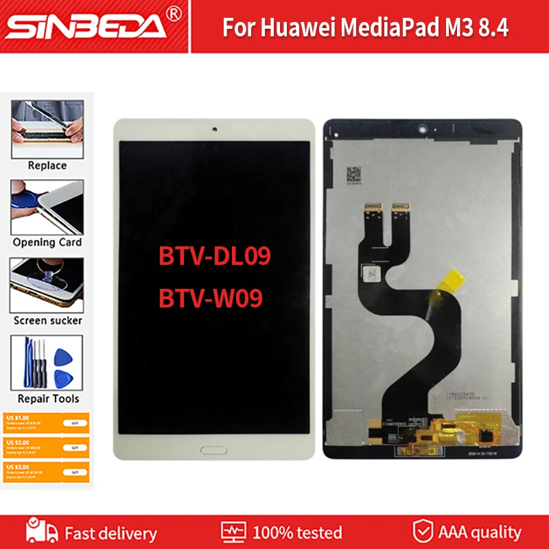 

8.4"Original LCD For Huawei MediaPad M3 BTV-W09 BTV-DL09 LCD Display Touch Screen Digitizer Assembly for Huawei MediaPad M3 LCD