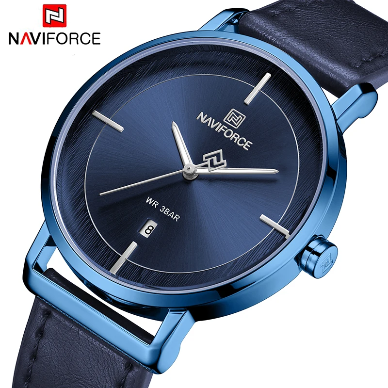 NAVIFORCE 2019 Relogio Masculino часы мужские модные спортивные кожаный ремешок