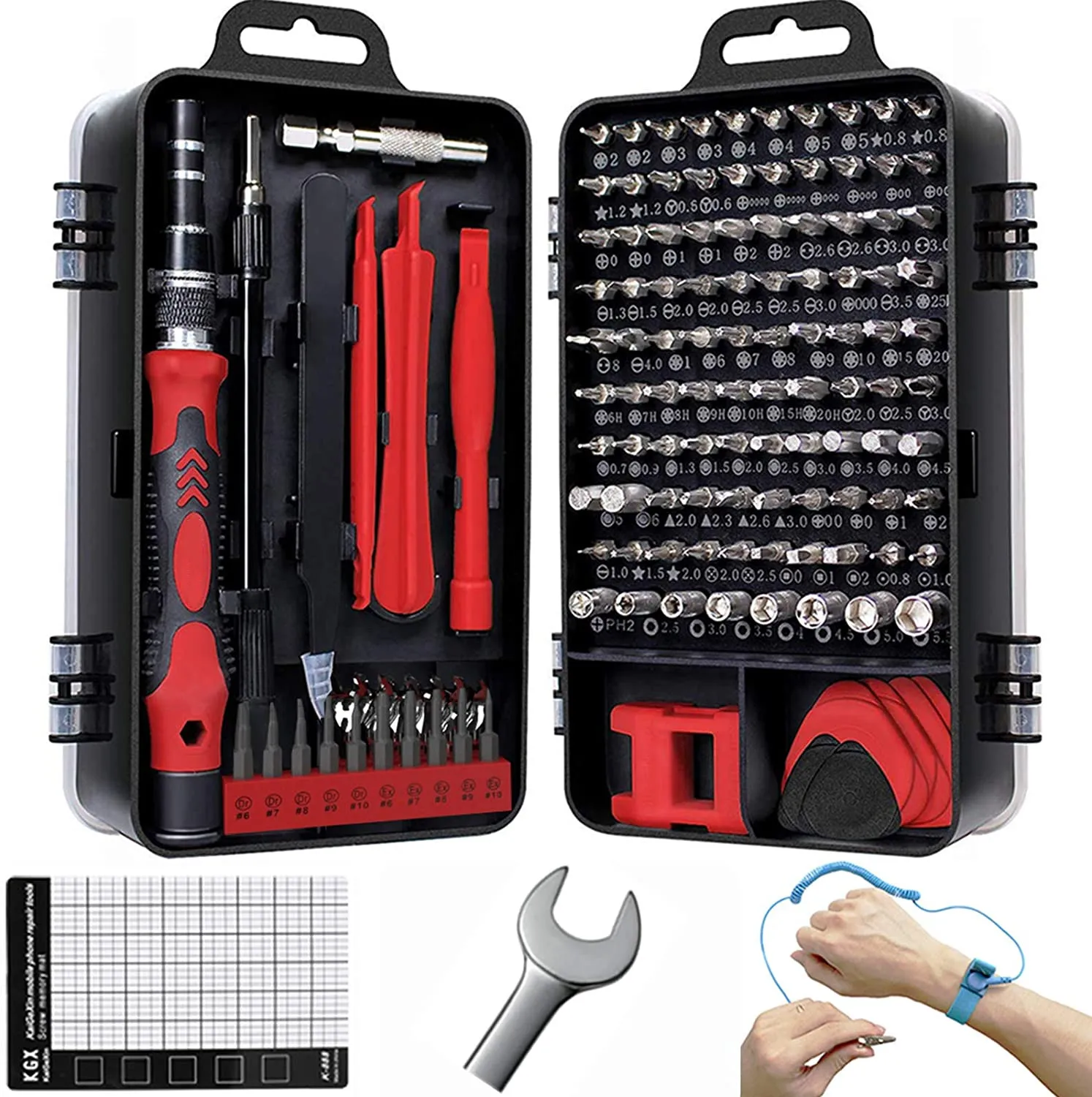 WOZOBUY 140in1 Precision Screwdriver Set for DIY Electronic Repairs-PC,Laptop,iPhone,Repairing Tools with Case Anti-Static Strap