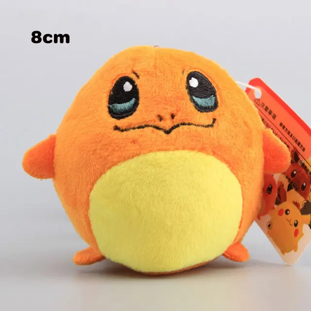 Charmander 8cm 9 см Аниме Пикачу плюшевые игрушки кукла Peluche Kawaii Прекрасный Squirtle Charmander Eevee мягкие игрушки брелок кулон для женщин детский подарок - Цвет: Charmander 8cm