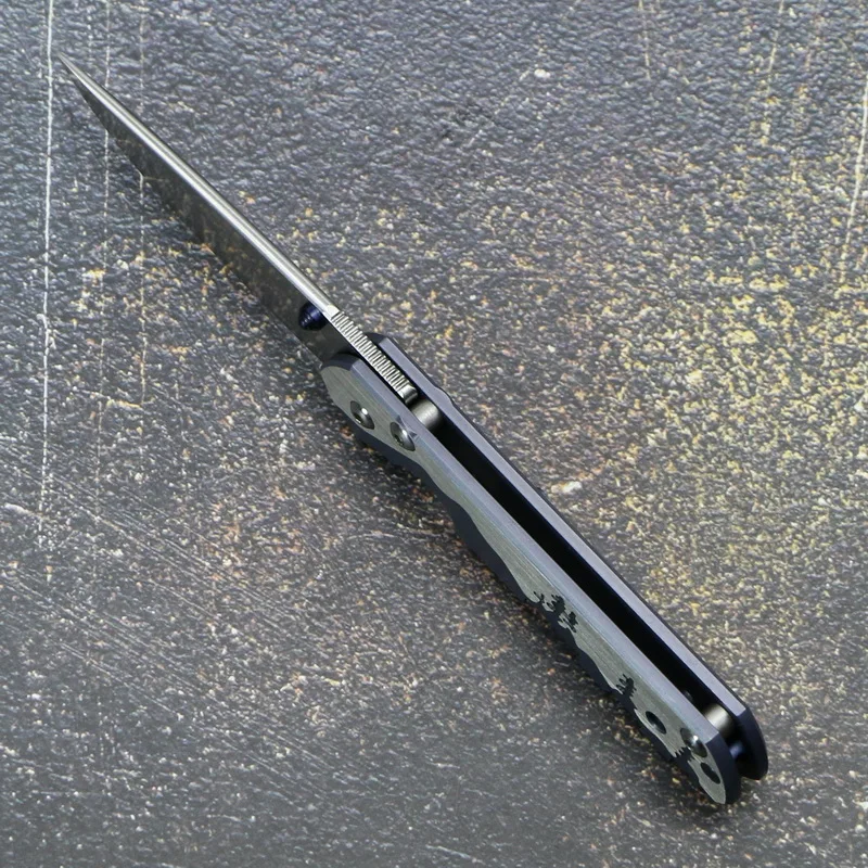 TIGEND small sebenza 21 Универсальный складной нож D2 лезвие титановый узор Ручка Кемпинг Охота Карманный фрукты Ножи EDC инструменты
