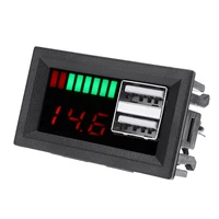 1pc dual usb meter voltage battery panel 12v high quality car motorcycle voltmeter electrical analysis instruments parts