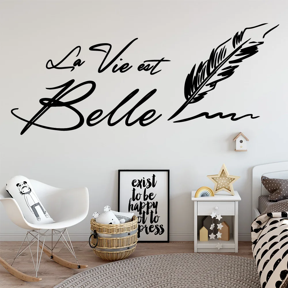 

Large Wall Sticker French Quote Vinyl Wallpaper For Bedroom Room Decor Sticker For Wall Frase French Stickers Muraux