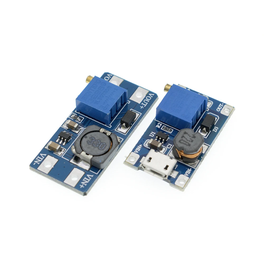 1PC MT3608 DC-DC Adjustable Boost Module 2A Boost Plate Step Up Module with/without MICRO USB 2V-24V to 5V 9V 12V 28V images - 6