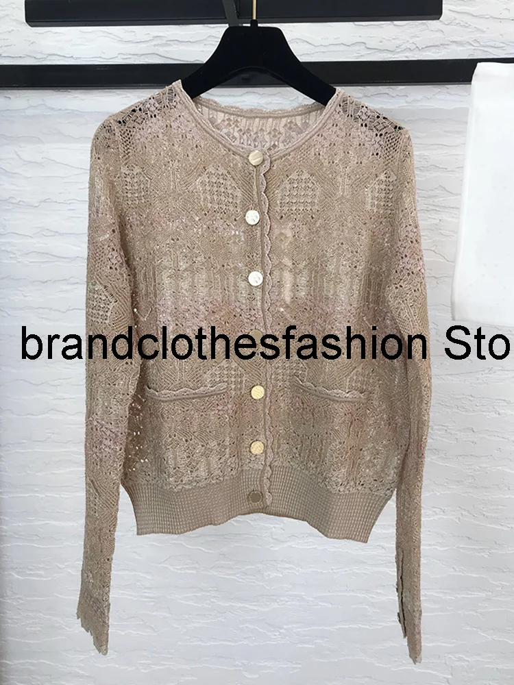 

Runway Fashion 6 Kinds Jacquard Hollow Out Jacket Women High Quality Temperament Purl Knit Cardigan Coat Lady 2021 New Autumn