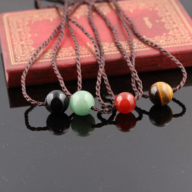 Ожерелье из натурального тигрового глаза с бусинами авантюрина подвеска бисера