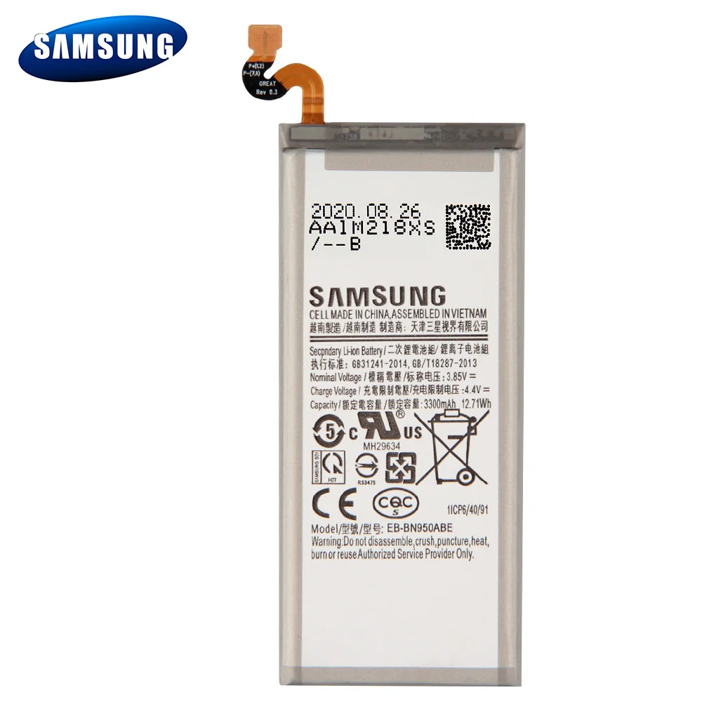 Оригинальный аккумулятор EB-BN950ABE для Samsung GALAXY Note 8 Note8 N9500 N9508 N950F Project Baikal EB-BN950ABA