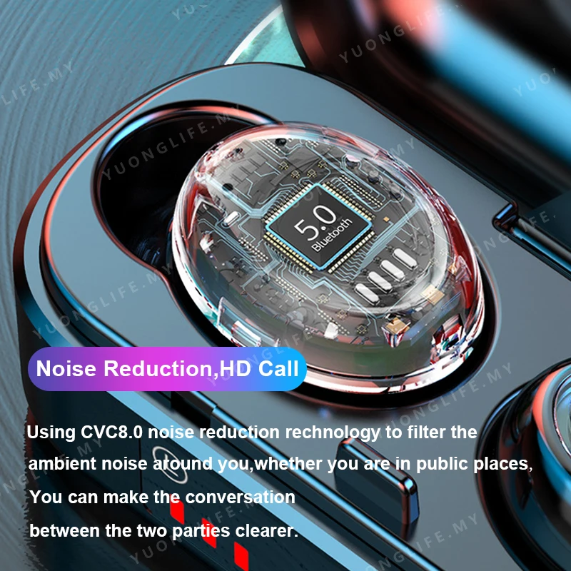 

Original TWS Bluetooth Earphones 4D Bass Earbuds In-Ear Fingerprint Touch Control Bluetooth Earbud Sporting Wireless Earphone