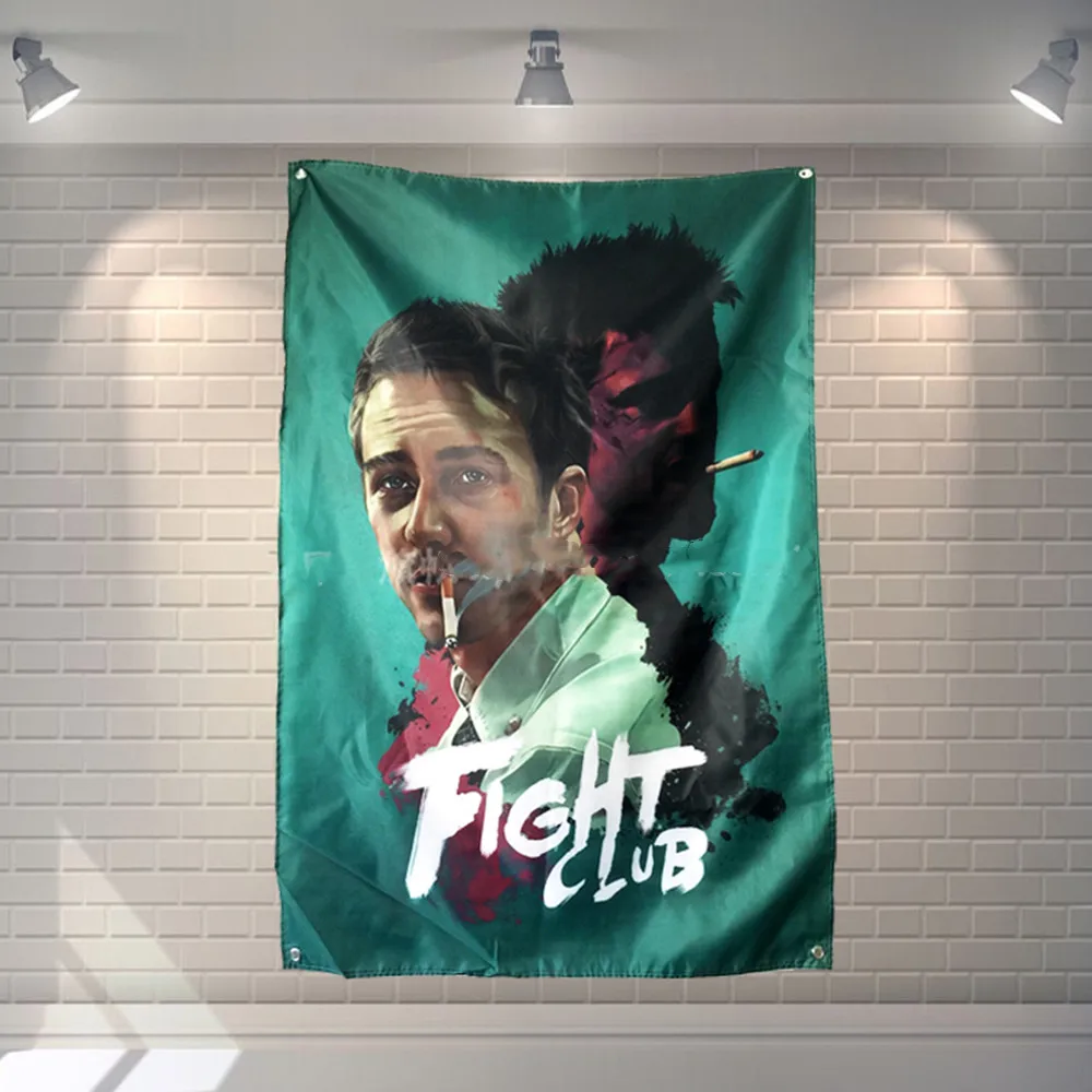 

FIGHTCLUB Movie Poster Wall Art Home Decoration Hanging Cloth Vintage Decorative Banner Flag Canvas Print Painting Artwork Gift